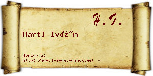 Hartl Iván névjegykártya